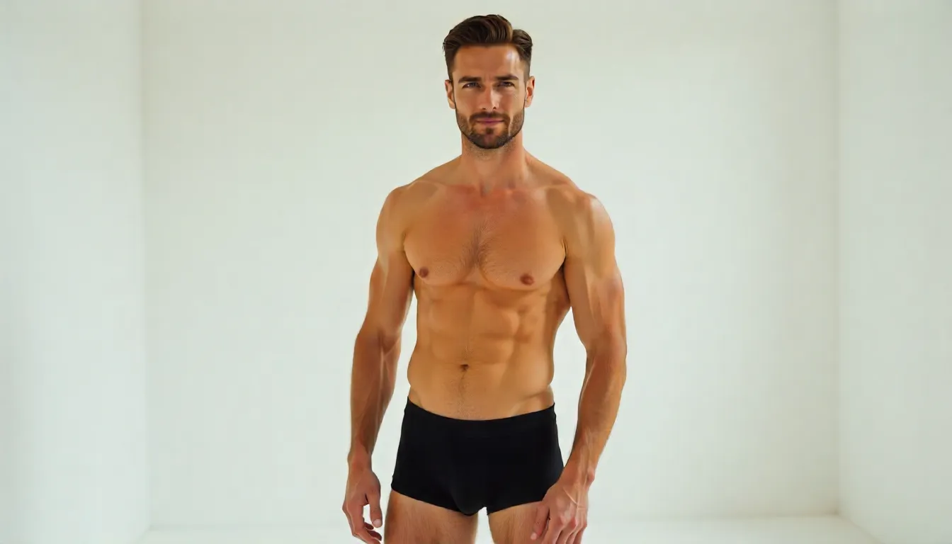 modelo posando para foto com sua Cueca Boxer Masculina